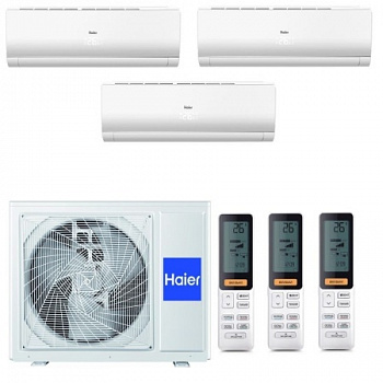 Мульти сплит-система Haier 3U70S2SR5FA / AS25S2SF2FA-W на 3 комнаты с установкой